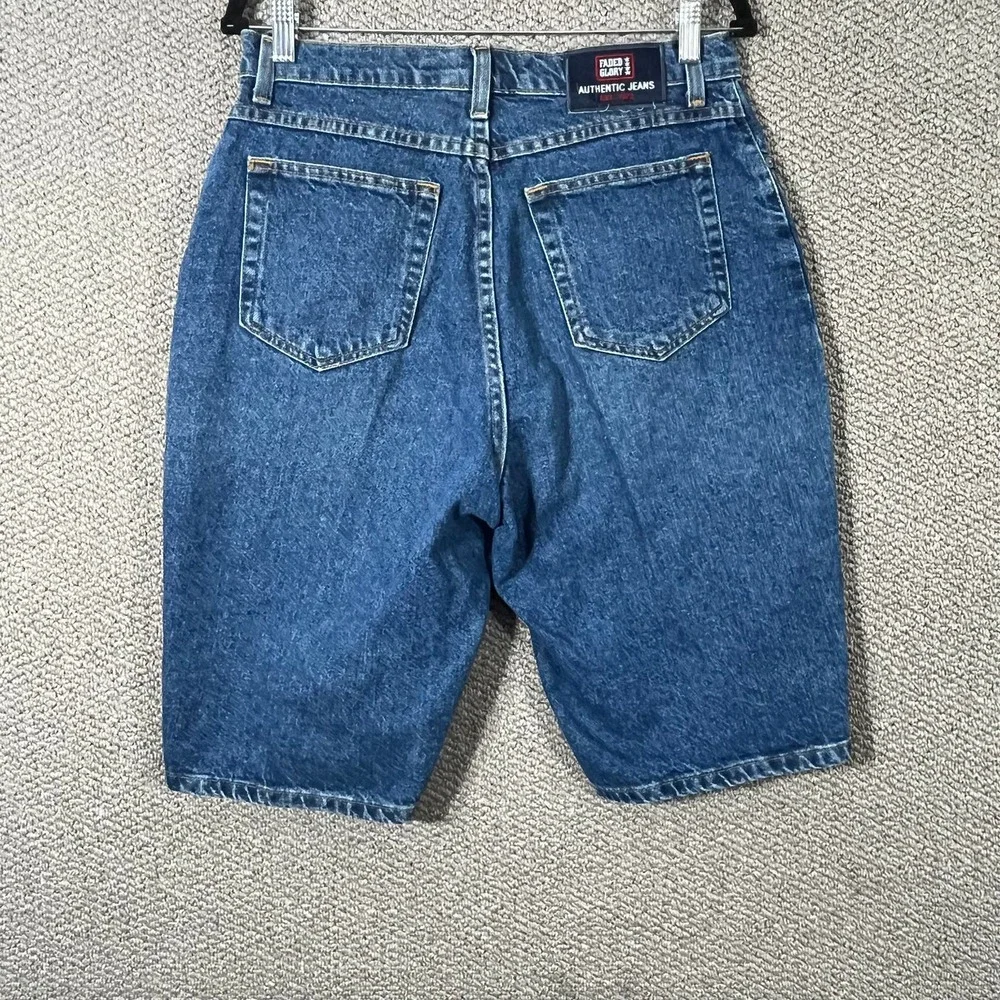 Vintage‎ Faded Glory To The Knee Shorts Boys 12 Blue Denim Medium Wash Pockets